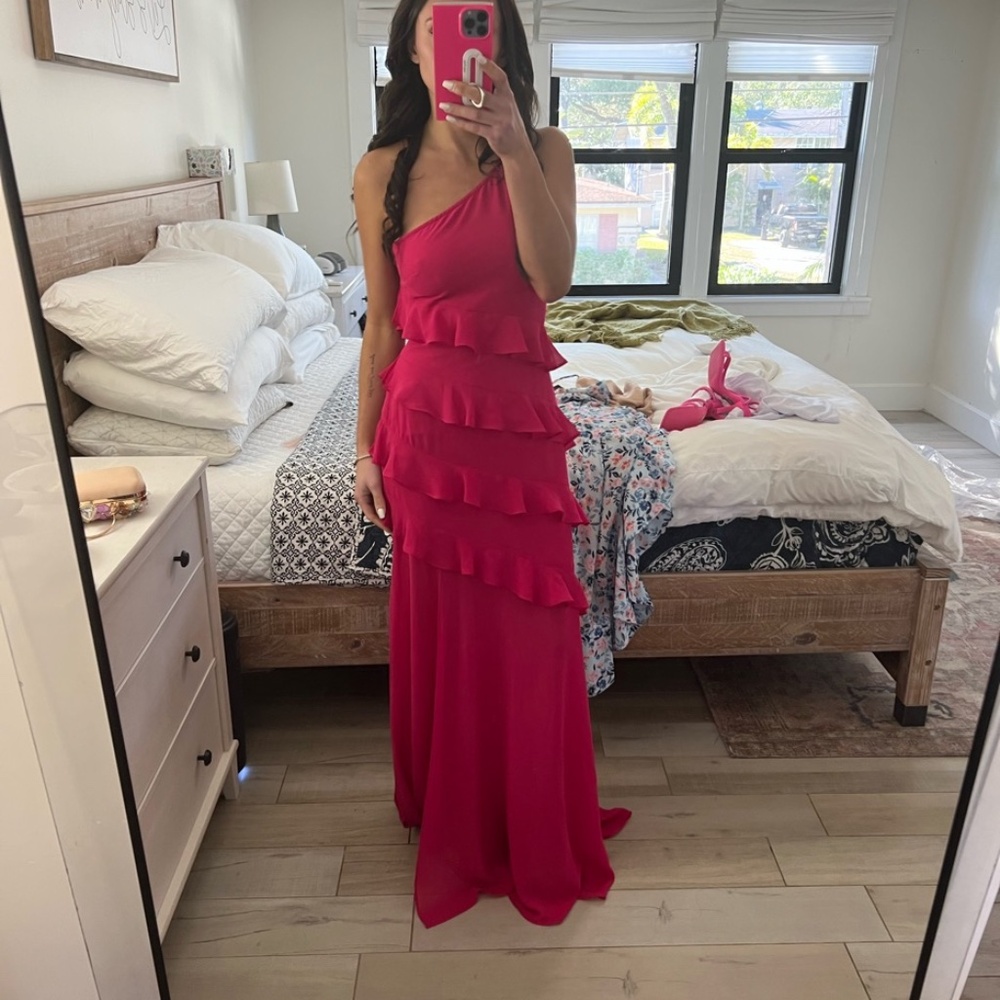 Lovers & Friends Junette Gown Hot Pink One Strap